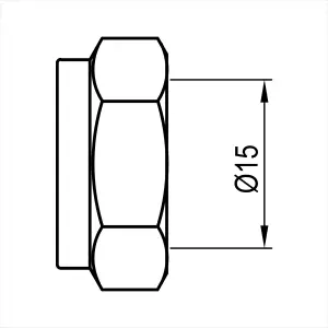 Plumbsure Brass Gold effect Compression Blanking cap (Dia)15mm