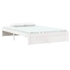 Berkfield Bed Frame White Solid Wood 120x200 cm