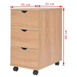 Berkfield Drawer Unit 33x45x60 cm Oak