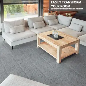 Self-Adhesive Vinyl Floor Tiles - 30 Pack for 30 ft² (2.79 m²) Coverage - Peel & Stick Vinyl Floor Tiles - Grey Marble Effect