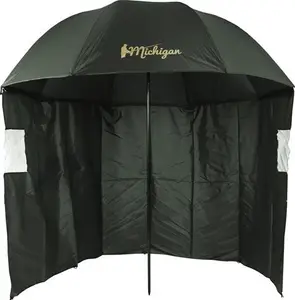 Michigan Fishing Umbrella With Top Tilt And Sides/Windows Brolly Shelter With FREE Carry Bag, Olive Green, 75" Or 86"