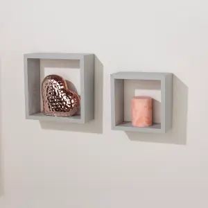 Hudson set of 2 wall cubes - light grey