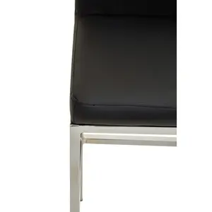 Madeline Upholstered Counter Stool with Metal Frame Silver / Black