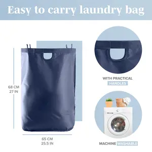 Fabric Laundry Hamper Blue