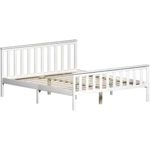 Vida Designs Milan White 5ft King Size Wooden Bed Frame - High Foot End