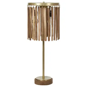 Mango Wood Table Lamp Dark and Brass SABARI