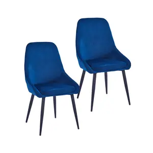 Fern Upholstered Dining Chair (Set of 2) Blue