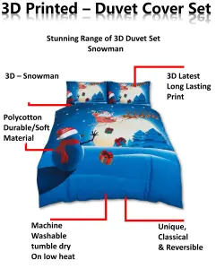 Christmas Snowman DUVET SET 3D Print Polycotton Bedding Set