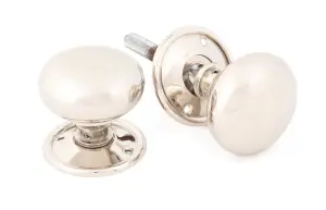 From The Anvil Polished Nickel Mushroom Mortice/Rim Knob Set