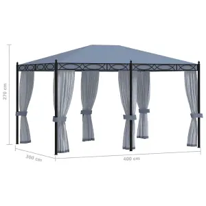 Berkfield Gazebo with Mesh Screens 3x4 m Anthracite Steel