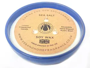 Selena Glaze Blue Sea Salt Hand Dipped Soy Wax Candle (Diam) 14cm