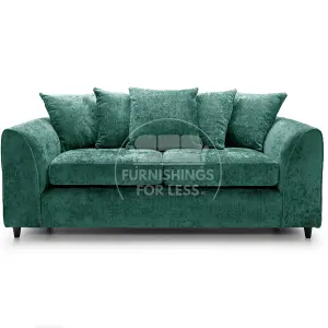 Monaco Chenille Fabric 3 Piece Sofa Set - 3 1 1 Teal