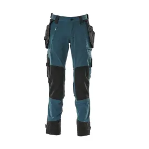 Mascot Advanced Trousers with Holster Pockets and Stretch - Dark Petroleum   (48.5) (Leg Length - Regular)