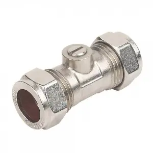 Chromed Isolating Valve 15mm Copper Pipe Copper Fittings