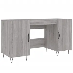 Berkfield Desk Grey Sonoma 140x50x75 cm Engineered Wood