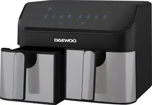 Daewoo Digital Air Fryer, Double 4.5 Litre Draws With Sync Function To Match Draw Times, Use Less Oil For Healthier Baking, Roasting, Grilling With