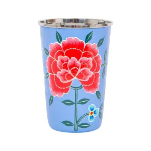 BillyCan Hand-Painted Picnic Cup - 400ml - Ocean Peony