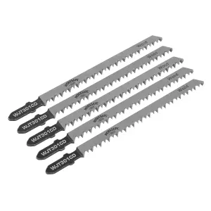 Sealey Jigsaw Blade For Wood & Plastics 90mm 8 TPI - Pack of 5 Pieces WJT301CD