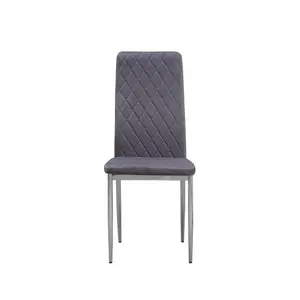 Knisely Velvet Upholstered Side Chair (Set of 6) Dark Grey