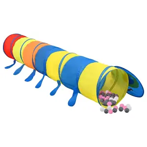 Berkfield Children Play Tunnel with 250 Balls Multicolour 245 cm Polyester