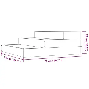 Berkfield Planter White 78x78x27 cm Solid Wood Pine