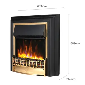 Dimplex Cheriton Deluxe 2kW Gloss Brass effect Electric Fire