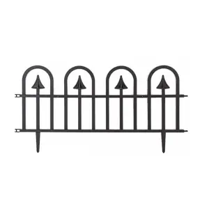 Black Scallop Border Edging Fence Interconnecting Flexible Plastic Fencing 60cm