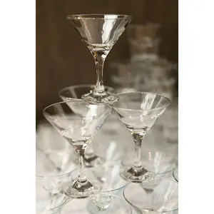 Queensway Home & Dining 190ml 35Pcs Bistro Martini Cocktail Glasses Saucers