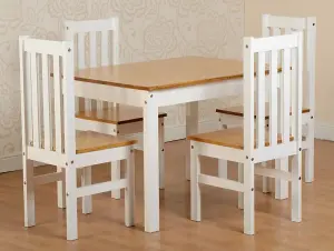 Ludlow Dining Set in Oak Effect with 4 White chairs