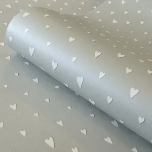 Galerie Great Kids Sage Smooth Glitter Hearts Wallpaper Roll