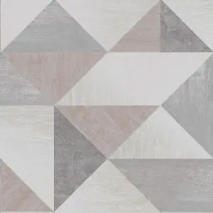 GoodHome Bretby Grey Metallic effect Geometric Smooth Wallpaper