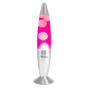 Innoteck 13" Soothing Motion Lava Lamp - White Lava, Pink Liquid