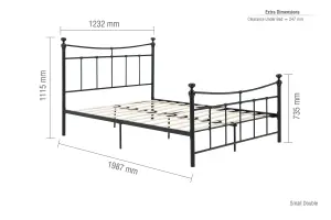 Birlea Emily Small Double Bed Frame In Black