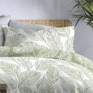 Matteo Polyester Floral Duvet Cover Set with Pillowcases Green / Single - 1 Standard Pillowcase