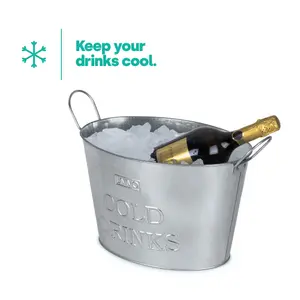 GALVANISED ICE BUCKET & CHAMPAGNE BATH