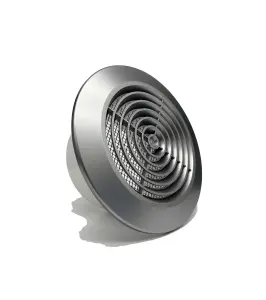 AirTech-UK Internal Ventilation Round Satin Silver Grille 100mm / Dia 4" - Easy Disassembly, Insect Screen, Nylon Mesh