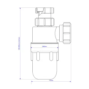 McAlpine Adjustable Bottle Sink & basin Trap (Dia)40mm