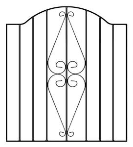 STIRA Scroll Low Bow Top Metal Garden Gate 955mm GAP x 942mm High HESC