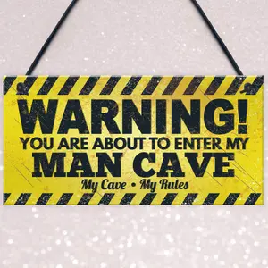 Red Ocean Man Cave Funny Hanging Plaque Fathers Day Gift Games Room Boys Bedroom Sign