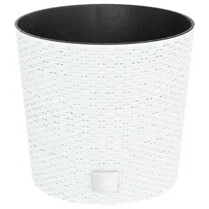 Berkfield Planter with Removable Inner White 15 / 15.3 L PP Rattan