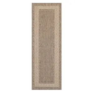 Flatweave Bordered Grey Anti Slip Traditional Rug for Living Room, Bedroom and Dining Room-160cm X 225cm