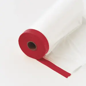 LickTools Medium 100% Recycled Self-adhesive Plastic Tape & drape masking film, (L)33m x (W)1.4m