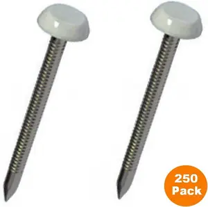 250 x Agate Grey UPVC 30mm Poly Top Pins Plastic Headed Fascia Fixings