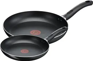 Tefal Taste Twin Frying Pan Set, 20Cm/28 Cm, Non-Stick, Aluminium, Black, All Hobs Compatible Excluding Induction, B189S244