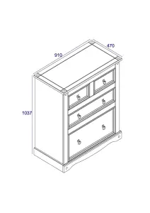 Premium Corona Grey, 2+2 chest of drawers