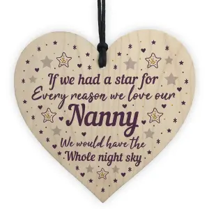 Red Ocean Cute Nanny Heart Wooden Plaque Mothers Day Gift Nanny Birthday Gift Grandparent Gifts Keepsake