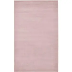 Maestro Collection Solid Design Rug in Pink