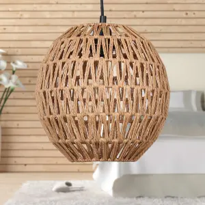 First Choice Lighting Set of 2 Kloe Natural String Globe Pendant Lightshade