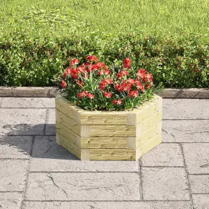 OutdoorGardens Stackable Wooden Hex Planter - 600mm