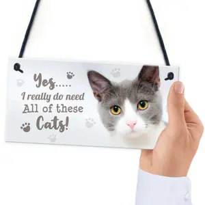 Red Ocean Really Do Need All These Cats Sign Funny Crazy Cat Lady Sign Pet Lover Gift